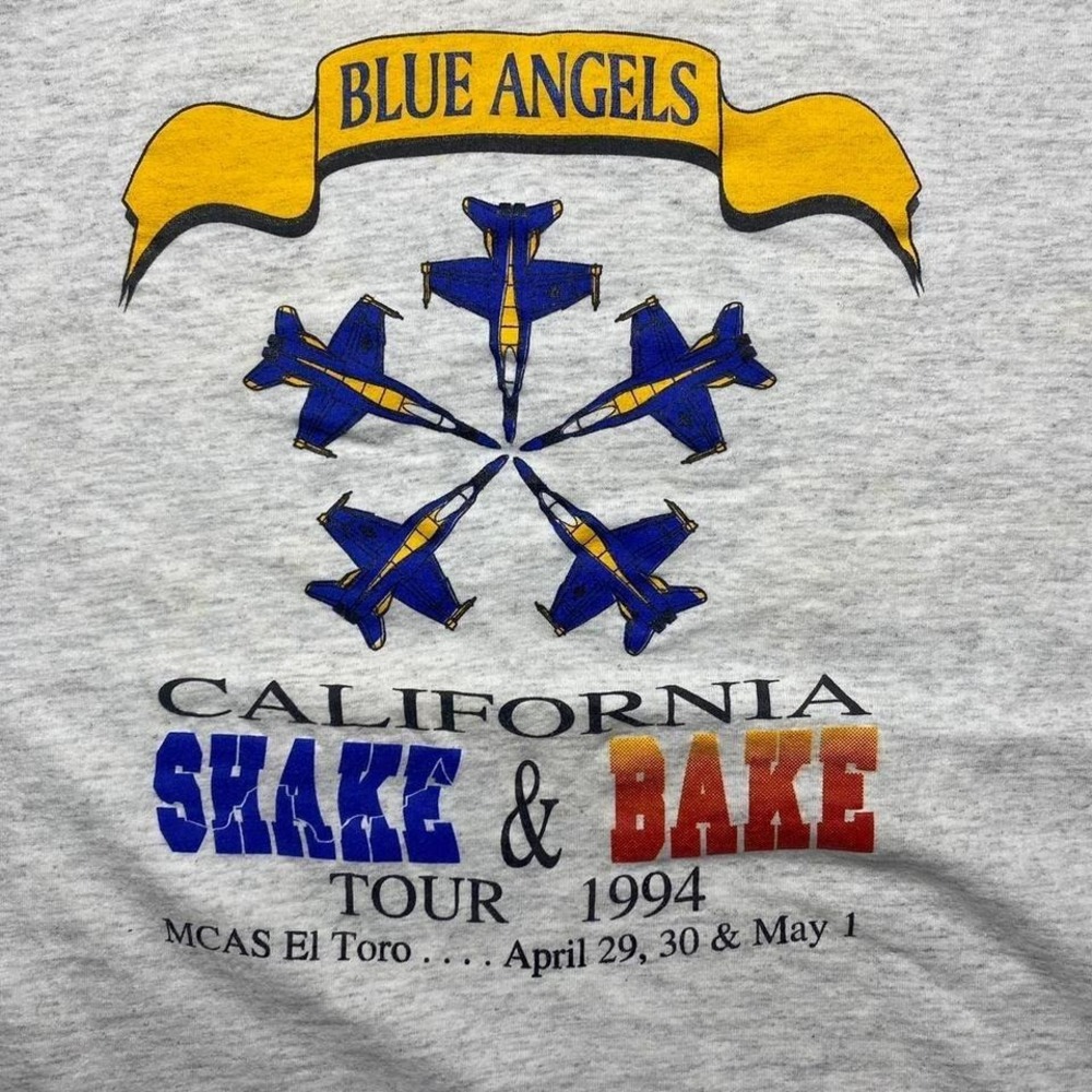 Vintage 90s 1994 Blue angels tour‎ military shirt
